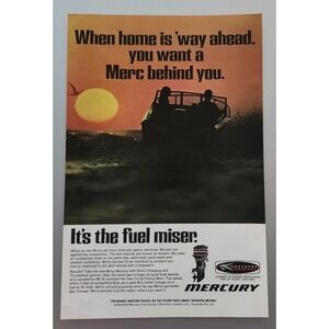1969 Mercury Outboard Boat Motors - You Want A Merc Behind You - Print Ad Photo